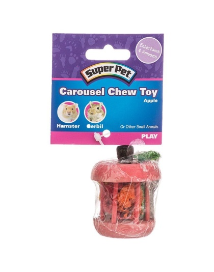 Kaytee Carousel Chew Toy - Apple - 1 Pack - (1.75" Diameter x 2.25" High)