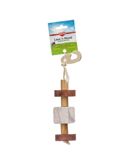 Kaytee Lava 'N Wood Hanging Chew Toy - Hanging Chew Toy - (2" Diameter x 9.5" High)