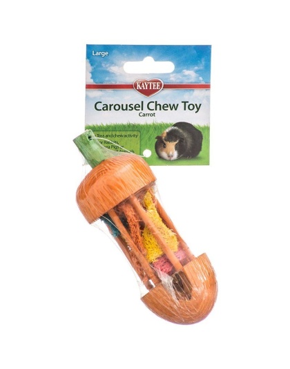 Kaytee Carousel Chew Toy - Carrot - Carrot Chew Toy - (1.75" Diameter x 4.75" High)