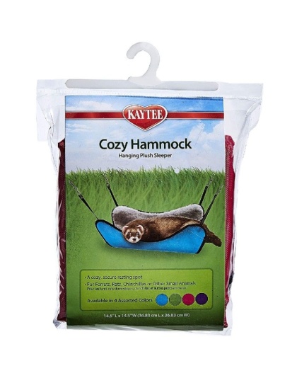 Kaytee Plush Hammock Hanging Sleeper - Assorted - 14.5" Long x 14.5" Wide