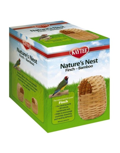 Kaytee Nature's Nest Bamboo Nest - Finch - Regular - (3.75in.L x 3.75in.W x 4.5in.H)