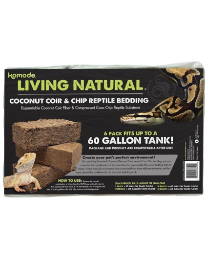 Komodo Living Natural Coconut Coir and Chip Brick Bundle - 1 count