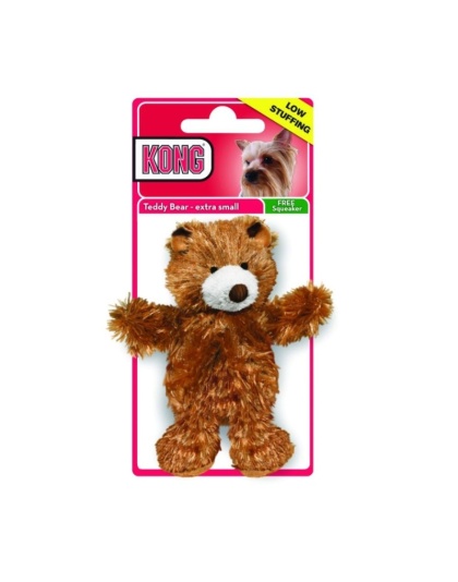 KONG Plush Teddy Bear Dog Toy - X-Small - 3.5"