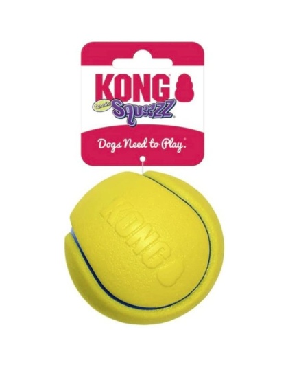 KONG Squeezz Tennis Ball Assorted Colors - Medium - 1 count