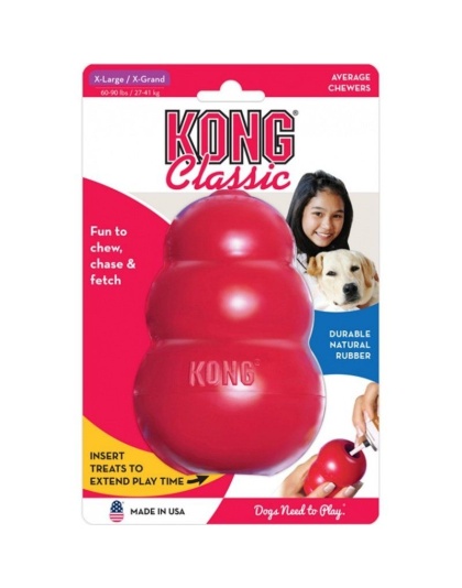 KONG Classic Dog Toy - Red - X-Large - Dogs 60-90 lbs (5" Tall x 1.25" Diameter)