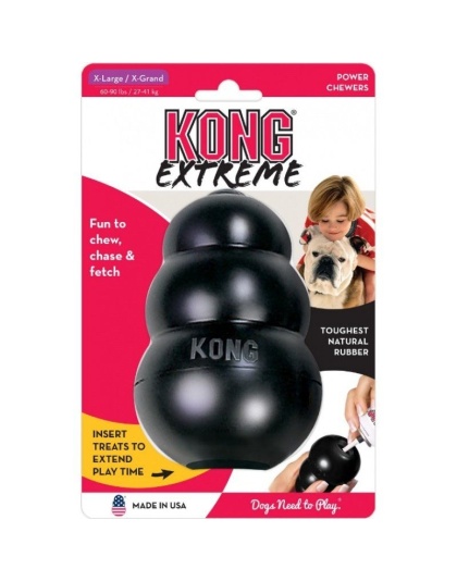 KONG Extreme KONG Dog Toy - Black - X-Large - Dogs 60-90 lbs (5" Tall x 1.25" Diameter)