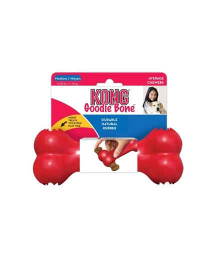 KONG Goodie Bone - Red - Medium (7"L x 2.75"W x 1.5"H)