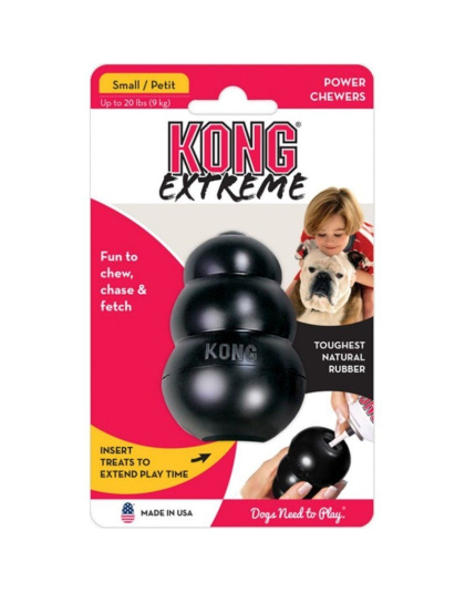 KONG Extreme KONG Dog Toy - Black - Small - Dogs up to 20 lbs (2.75" Tall x .75" Diameter)