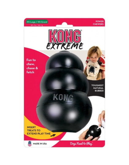 KONG Extreme KONG Dog Toy - Black - XX-Large - Dogs over 85 lbs (6" Tall x 1.5" Diameter)