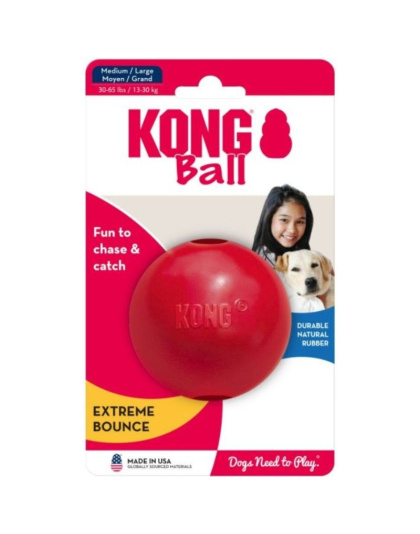 KONG Ball - Red - Medium/Large - Solid Ball (Dogs 35-85 lbs - 3" Diameter)