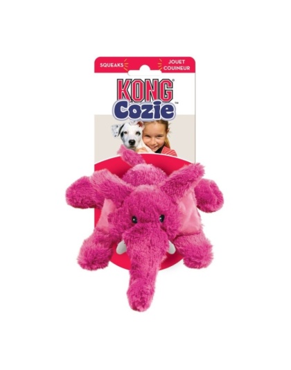 KONG Cozie Plush Toy - Elmer the Elephant - Medium - Elmer The Elephant