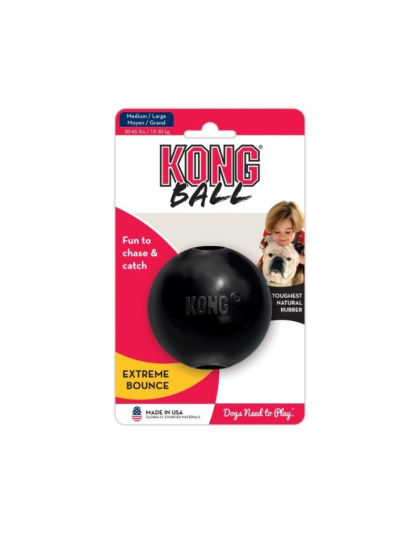 KONG Extreme Ball - Black - Medium/Large - Solid Ball (Dogs 35-85 lbs - 3" Diameter)