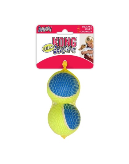 Kong Ultra Squeakair Ball Dog Toy - Large - 2 Pack - (3.2" Diameter)