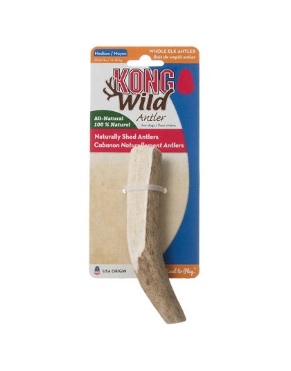 Kong Wild Whole Elk Antler Dog Chew - Medium (Dogs 25-65 lbs)