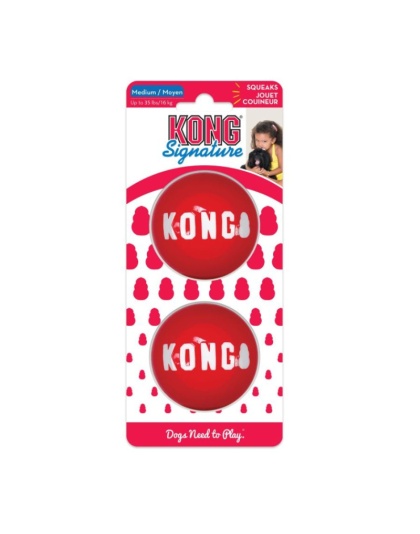 KONG Signature Ball Dog Toy Medium - 2 count