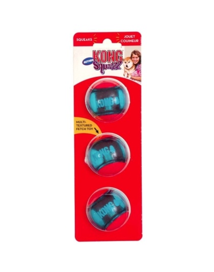 KONG Squeezz Action Ball Red - Medium - 3 count