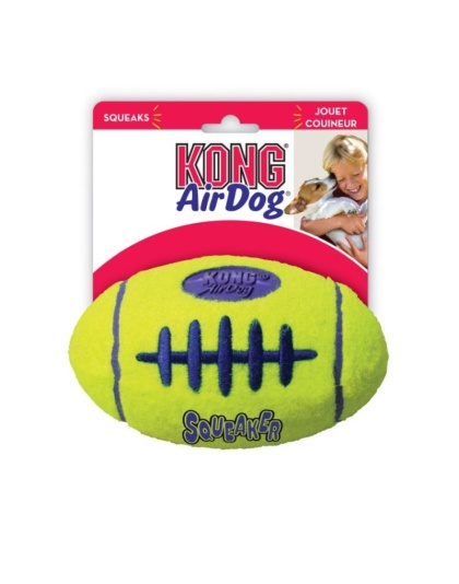 KONG Air KONG Squeakers Football - Small - 3.25" Long (For Dogs under 20 lbs)