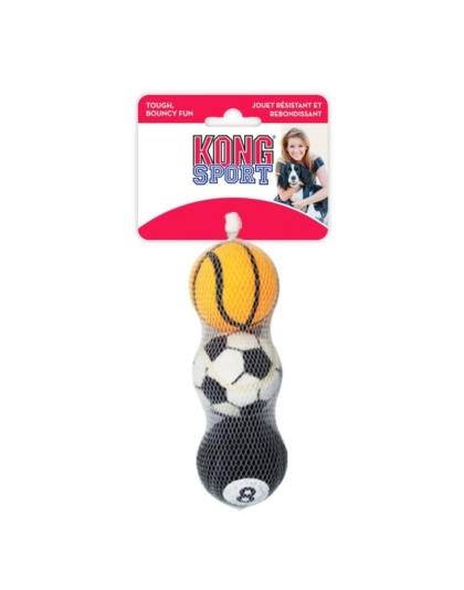 KONG Assorted Sports Balls Set - Medium - 2.5" Diameter (3 Pack)
