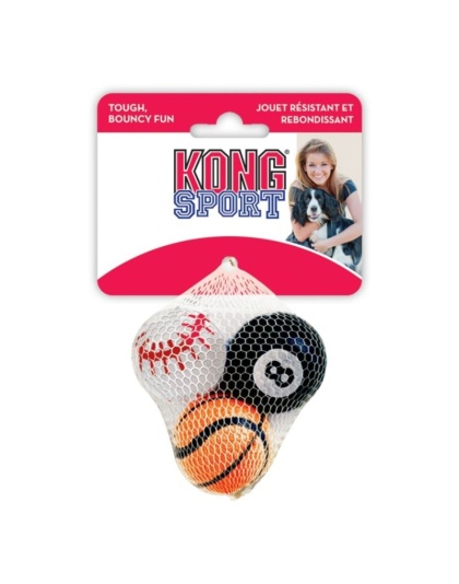 KONG Assorted Sports Balls Set - X-Small - 1.5" Diameter (3 Pack)
