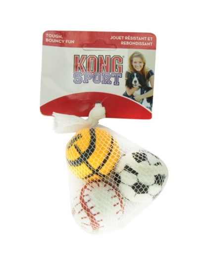 Kong Assorted Sports Balls Set - Small - 2" Diameter (3 Pack)
