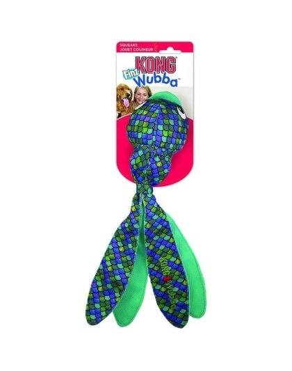 KONG Wubba Finz Blue Dog Toy - X-Large - 1 count