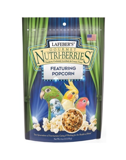Lafeber Gourmet Nutri-Berries with Popcorn for Parakeet, Cockatiel & Conures - 4 oz