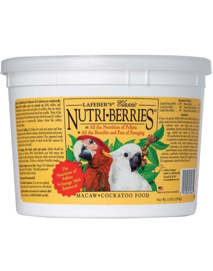 Lafeber Classic Nutri-Berries Macaw & Cockatoo Food - 3.5 lb Bucket