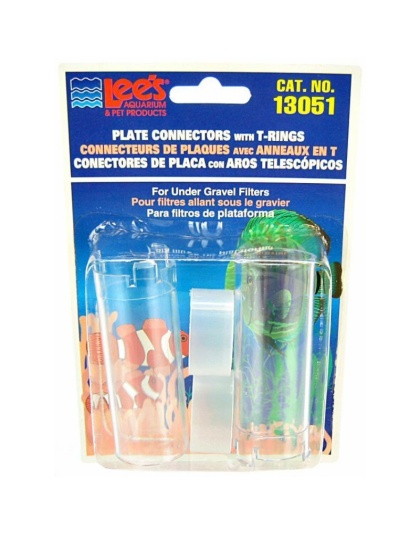 Lees Undergravel Elbow & Connector with T-Rings - 1" (2 Pack)