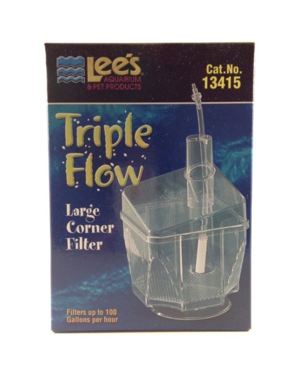 Lees Triple Flow Corner Filter - Large - 4"L x 4"W x 6"H (100 GPH)