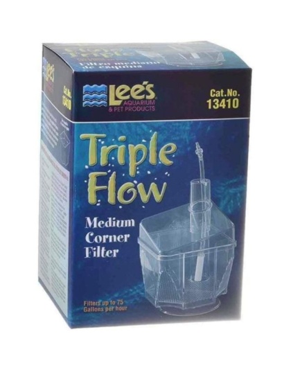 Lees Triple Flow Corner Filter - Medium - 3.5"L x 3.5"W x 5.5"H (75 GPH)