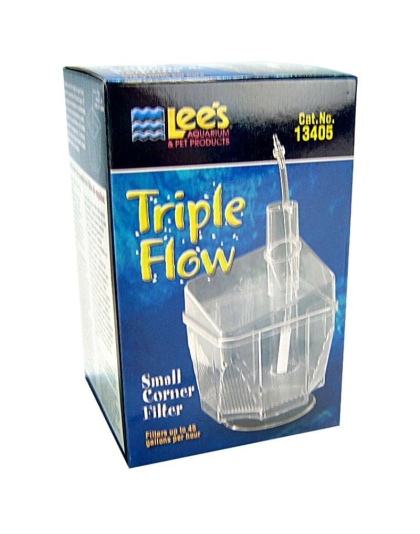 Lees Triple Flow Corner Filter - Small - 3.25"L x 3.25"W x 5"H (45 GPH)