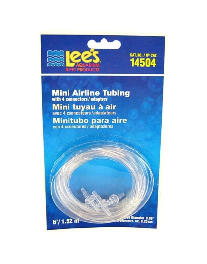 Lees Mini Airline Tubing with 4 Connectors - 6' Long Tube (.09" Diameter Tubing)