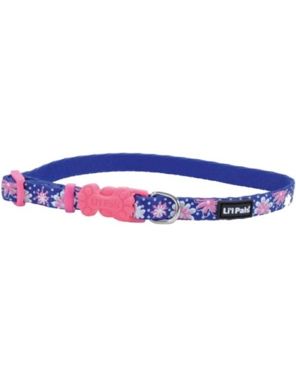 Li'L Pals Reflective Collar - Flowers with Dots - 6-8"L x 3/8"W