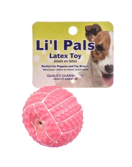Lil Pals Latex Mini Volleyball for Dogs - Pink - 2" Diameter
