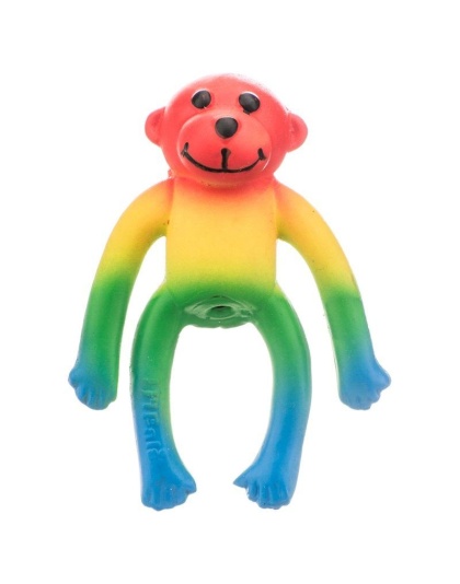Lil Pals Latex Monkey Dog Toy - Assorted Colors - 4" Long