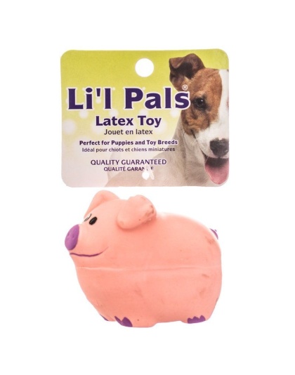 Lil Pals Latex Pig Dog Toy - 3" Long