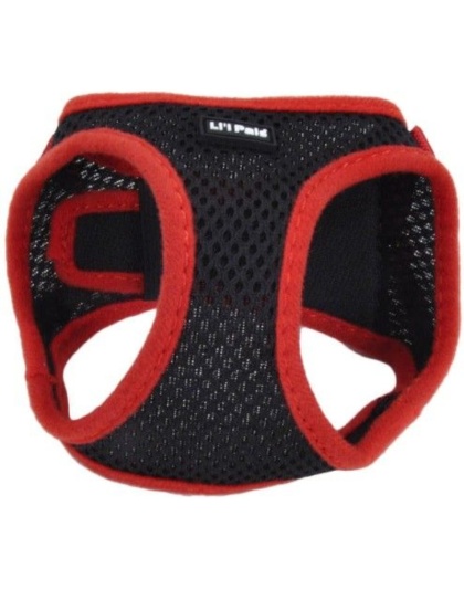 Li'L Pals Black Harness with Red Lining - Small (Neck: 8-10")