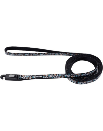 Li'L Pals Reflective Leash - Teal and Orange Paws - 6'L x 3/8"W