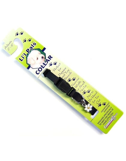Li'l Pals Adjustable Nylon Collar - Black - 6"-8" Long x 5/16" Wide