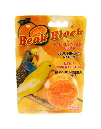 Living World Beak Block - Nature's Minerals - Orange - 2 oz