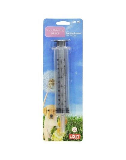 Lixit Hand Feeding Syringe for Baby Animals - 60 ml Hand Feeding Syringe