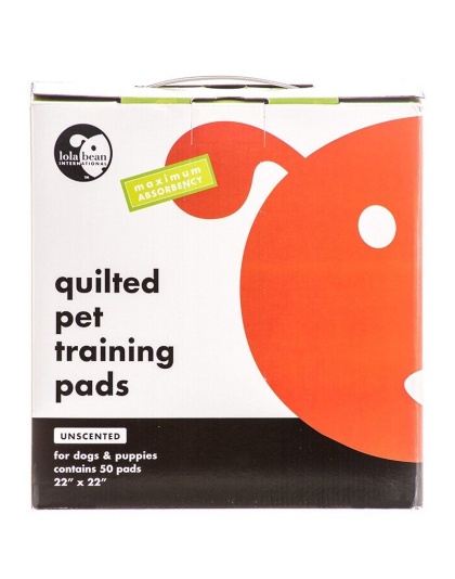 Lola Bean Quilted Pet Training Pads - 22" Long x 22" Wide (50 Pack)