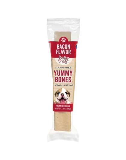 Loving Pets Grain Free Yummy Bones Bacon Flavor Filled Chew - 1 count