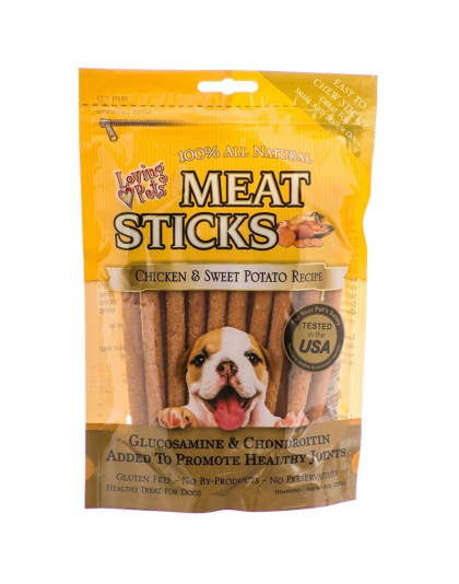Loving Pets Meat Sticks Dog Treats - Chicken & Sweet Potato - 8 oz
