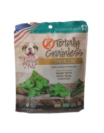 Loving Pets Totally Grainless Dental Care Chews - Fresh Breath Mint - Toy/Small Dogs - 6 oz - (Dogs up to 15 lbs)