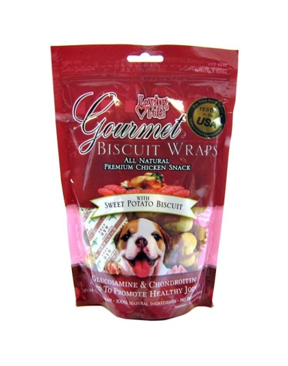 Loving Pets Gourmet Sweet Potato Biscuit & Chicken Wraps - 8 oz