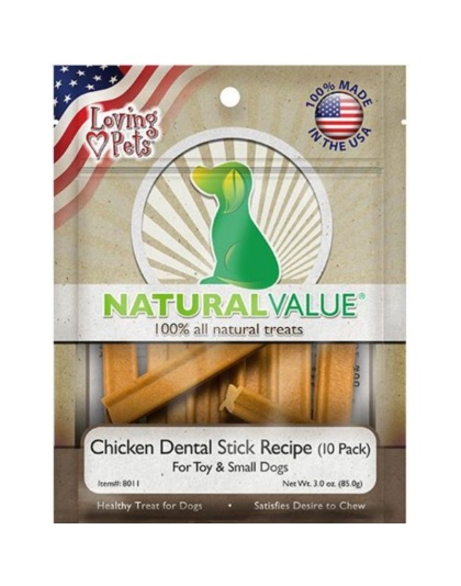 Loving Pets Natural Value Chicken Dental Sticks - 3 oz