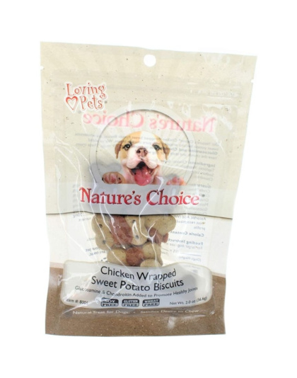 Loving Pets Natures Choice Chicken Wrapped Sweet Potato Biscuit Dog Treats - 2 oz