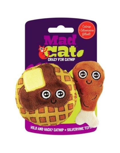 Mad Cat Chicken and Waffles Cat Toy Set - 2 count