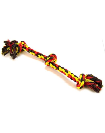 Flossy Chews Colored 3 Knot Tug Rope - Large - 25" Long